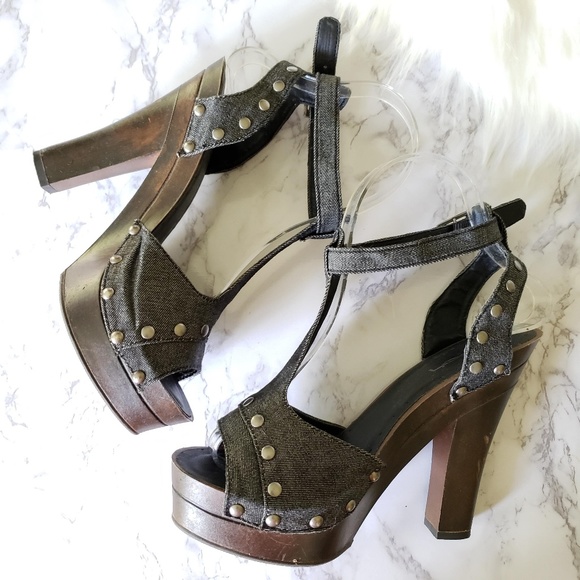lat Shoes - LAT | 7 Dark denim look chunky heel